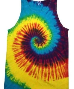 TEN Dollar Boutique Tie Dye- Tank- Reactive Rainbow Tie Dye Tees