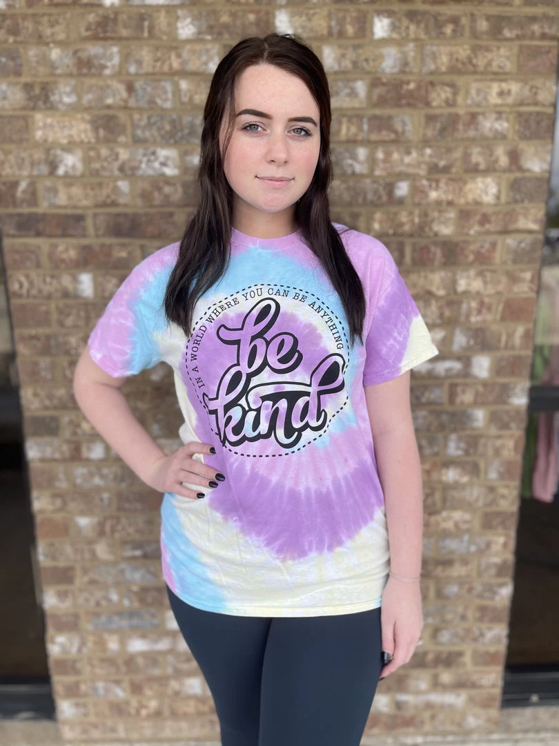TEN Dollar Boutique Be Kind- Jelly Bean Tie Dye- SIZE LARGE Short Sleeves S-3X 3 TEN Dollar Boutique Be Kind- Jelly Bean Tie Dye- SIZE LARGE Short Sleeves S-3X