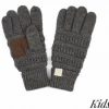 TEN Dollar Boutique Kid's C.C Gloves- Dark Melange Grey C.C Beanies 1 TEN Dollar Boutique Kid's C.C Gloves- Dark Melange Grey C.C Beanies