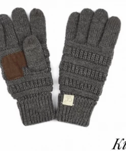 TEN Dollar Boutique Kid's C.C Gloves- Dark Melange Grey C.C Beanies