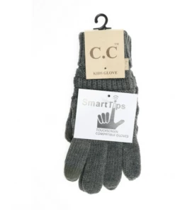 TEN Dollar Boutique Kid's C.C Gloves- Dark Melange Grey C.C Beanies