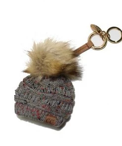 TEN Dollar Boutique C.C Beanie Keychain- Speckled Grey