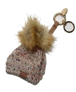 TEN Dollar Boutique C.C Beanie Keychain- Speckled Oatmeal Accessories