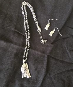 TEN Dollar Boutique Accessories Mississippi Stamped Necklace & Earring Set - Silver